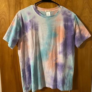 Main Strip Blue, Purple, Light Pink Tie Dye Tee